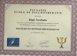 Certificat de Praticien Praticien en Hypnose Ericksonienne » par Psynape, école de psychothérapie